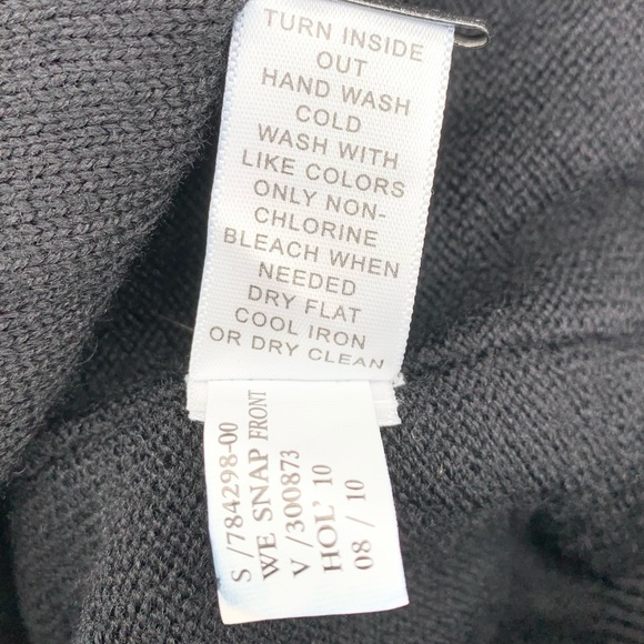 Banana Republic XL Mens Black 100% Wool Quarter Zip Sweater Excellent Condition - Picture 6 of 7